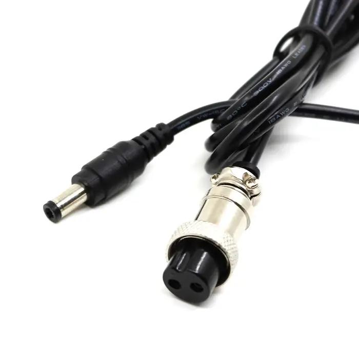 Câble d'alimentation cc noir GX16 de 1.2M