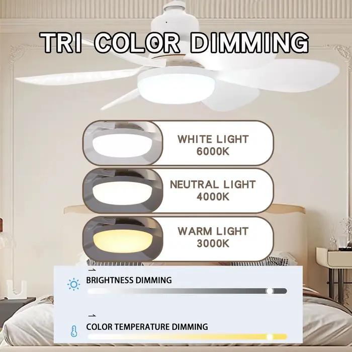 Ventilateur de plafond LED E27 avec télécommande