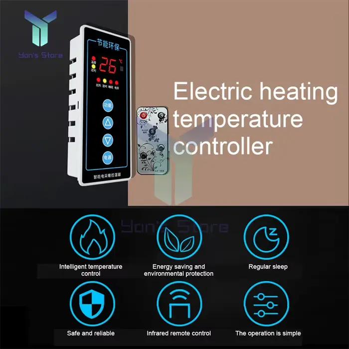 Thermostat de chaleur électrique Intelligent AC110V-220V 2500W