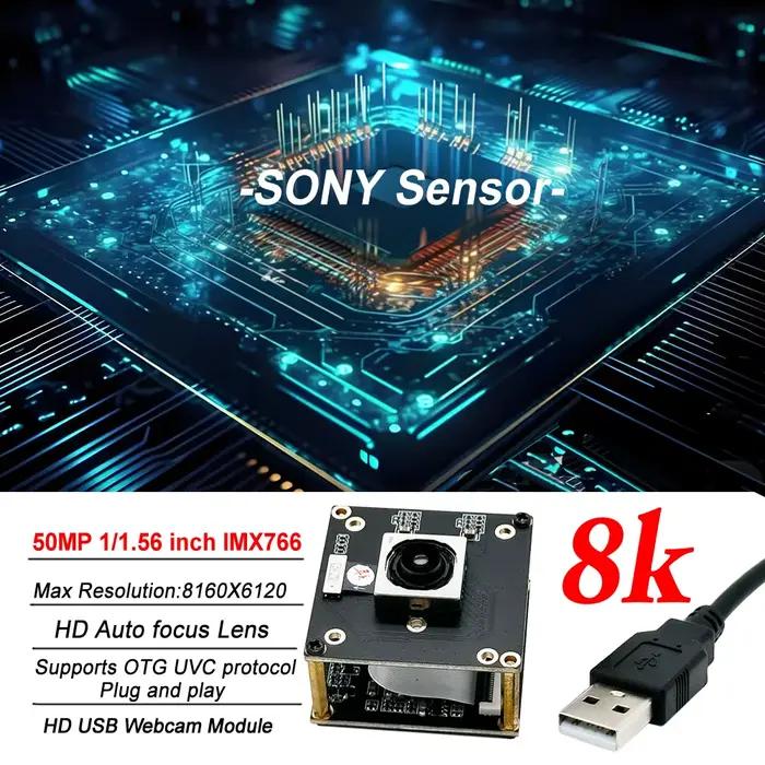 Caméra 50MP IMX766 HD AF 8160x6120 USB2.0