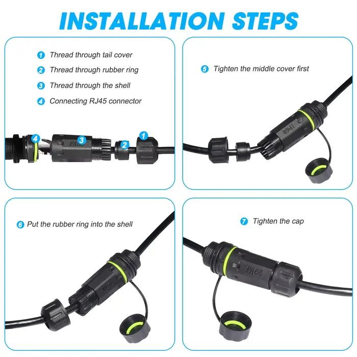 Connecteur étanche RJ45 8p8c mâle à 600