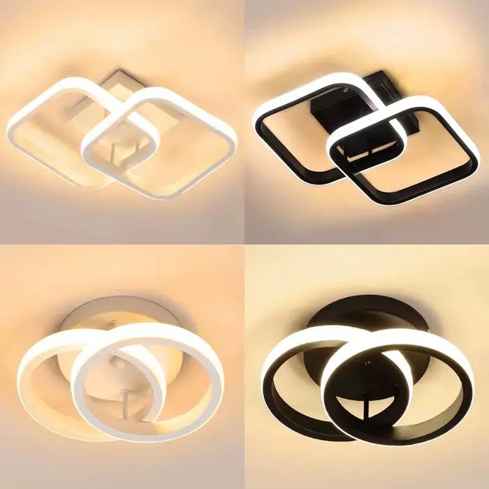 LED allée plafonniers lustre moderne trois couleurs lampe lampes minimalistes pour chambre lumière Surface Installation salle à manger
