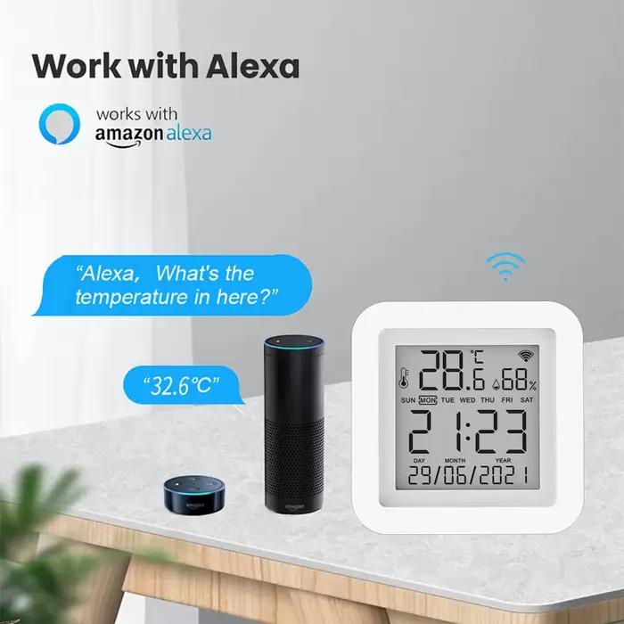 Tuya WIFI capteur de température et d'humidité pour maison intelligente var SmartLife thermomètre hygromètre prise en charge Alexa Google Assistant