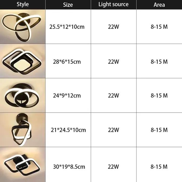 LED allée plafonniers lustre moderne trois couleurs lampe lampes minimalistes pour chambre lumière Surface Installation salle à manger