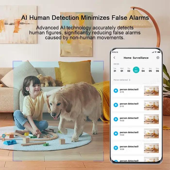XIAOMI Caméra Wifi intelligente de sécurité domestique PTZ 2K