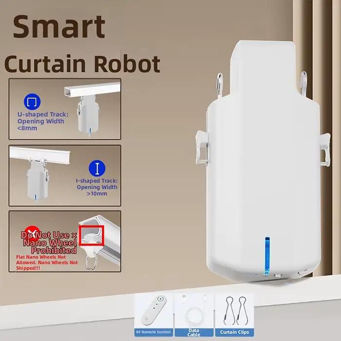 Moteur de rail de rideau électrique intelligent avec télécommande pour usage domestique
