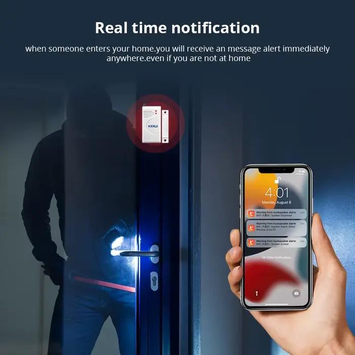 KERUI Tuya WIFI sirène système d'alarme Installation Simple capteur infrarouge connexion télécommande ensemble de Protection de sécurité à domicile