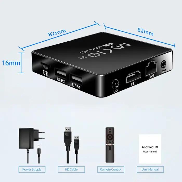 Smart TV Box Android 13 MX10 F1 Allwinner H313 Mali-G31 TV Box Support