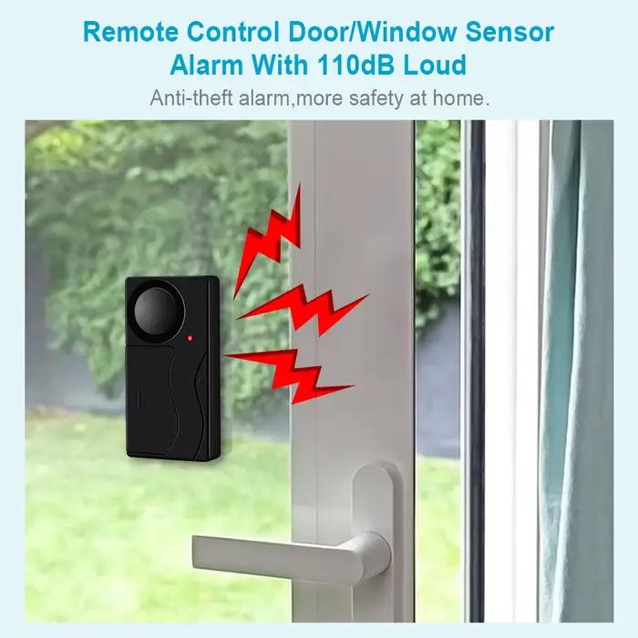 Alarme de porte et fenêtre antivol à vibration sans fil avec télécommande
