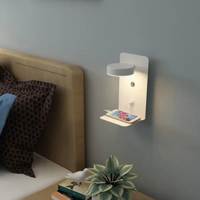 Applique Murale LED avec Chargeur USB pour Téléphone Portable