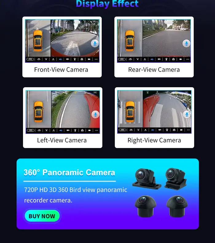 Caméra panoramique système de vue d'oiseau de voiture 4 caméras arrière/avant/gauche/droite