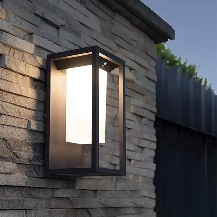 Lampe murale LED solaire extérieure capteur de lumière IP65 étanche jardin porche