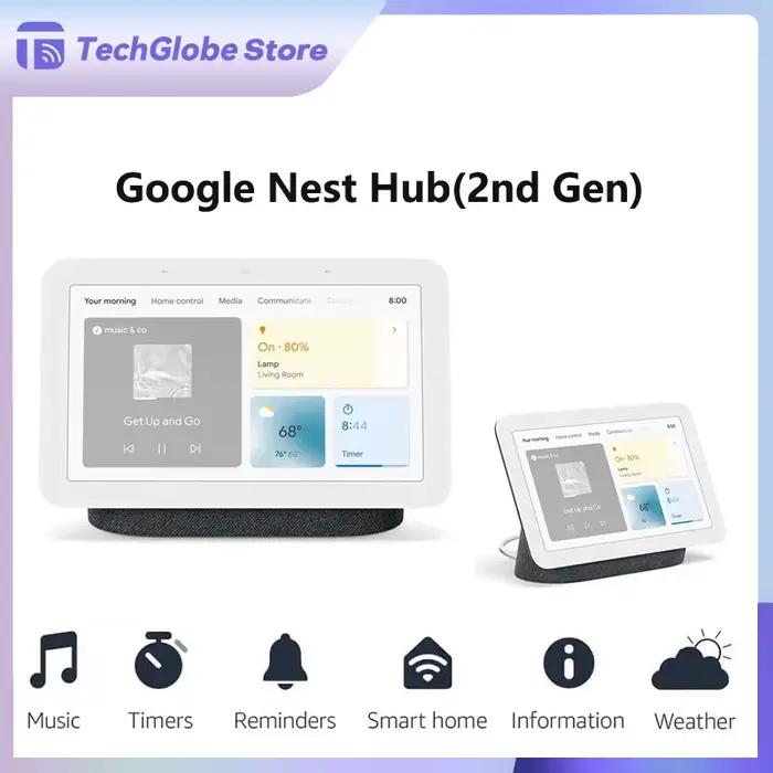 Contrôleur de maison intelligente Google Nest Hub avec Google Assistant et haut-parleurs Bluetooth pour une maison connectée et une vie numérique simplifiée
