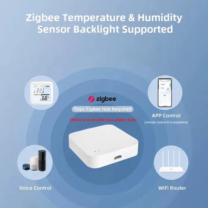 Tuya Zigequation-Capteur de température et d'humidité domestique intelligent