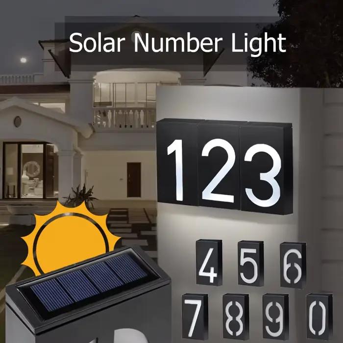 Numéros de maison lumineux solaires pour l'extérieur
