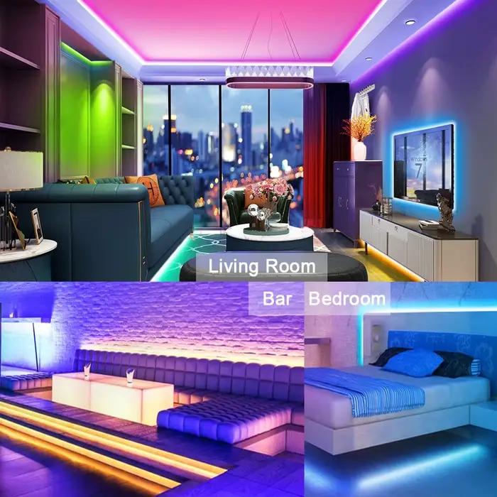 Bande lumineuse LED 12V 5050 2835 RGB auto-adhésive intelligente Wifi Bluetooth