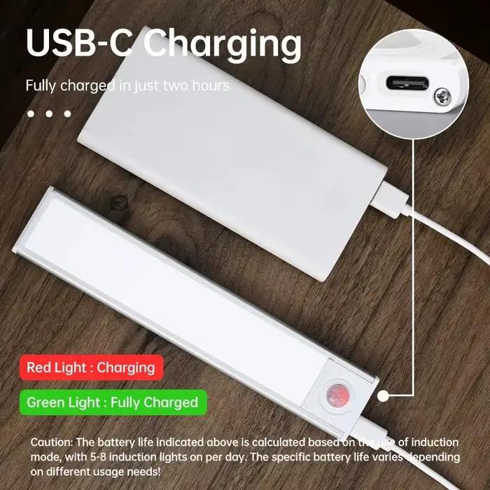 LED capteur de mouvement lumière veilleuse sans fil USB sous armoire