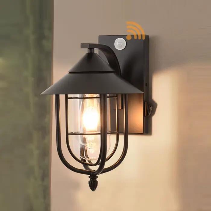 Lampe murale extérieure à détecteur de mouvement LED étanche avec bouton à bascule