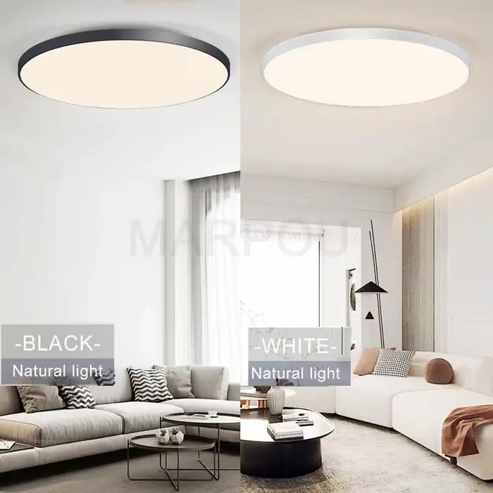 MARPOU plafonnier intelligent lampe à LED pour chambre grandes plafonniers lumières LED avec télécommande