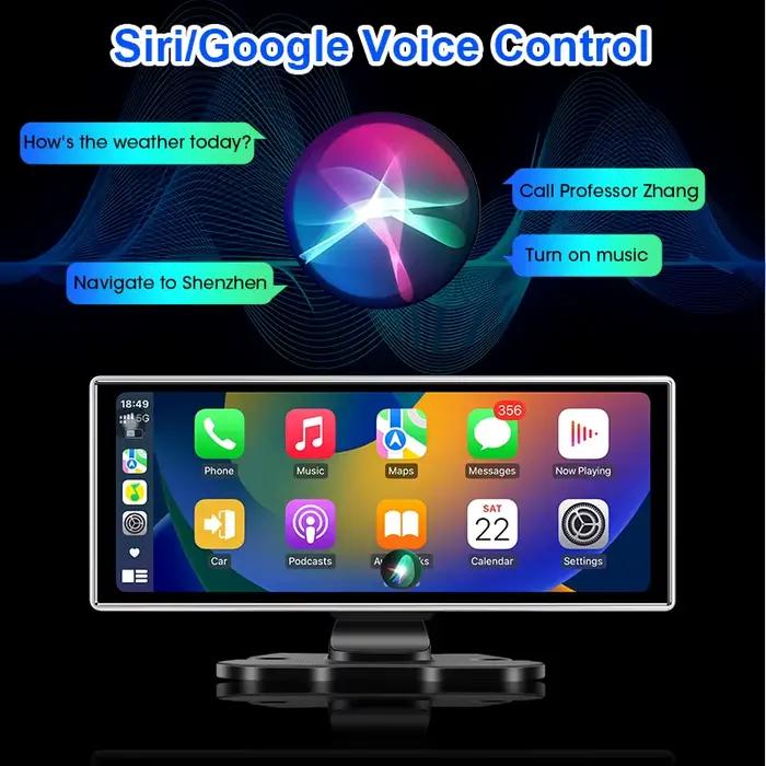 10/11.26 pouces Dash Cam 4K voiture DVR sans fil Carplay et Android Auto GPS Navigation enregistreur vidéo tableau de bord double objectif Wifi FM AUX