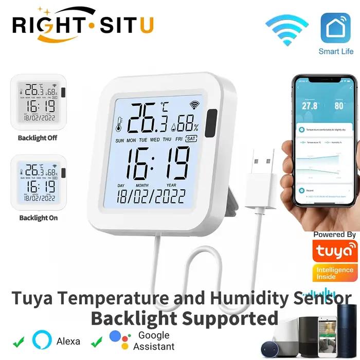 Capteur intelligent de température et d'humidité Tuya avec rétroéclairage pour maison intelligente