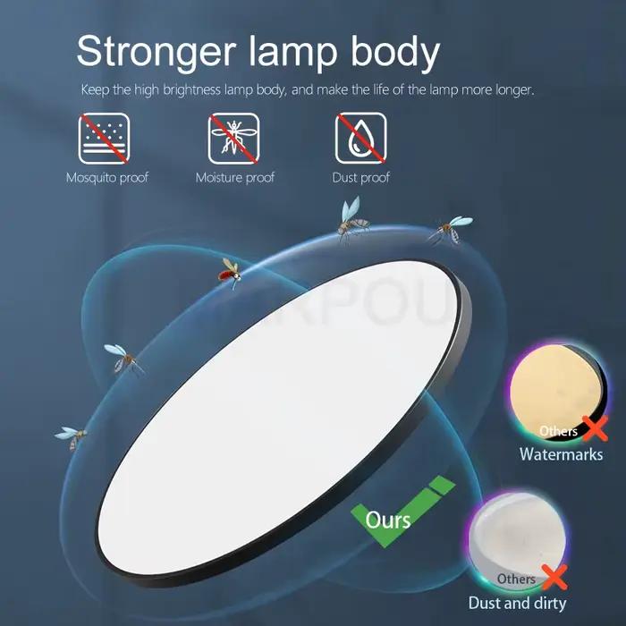 MARPOU plafonnier intelligent lampe à LED pour chambre grandes plafonniers lumières LED avec télécommande