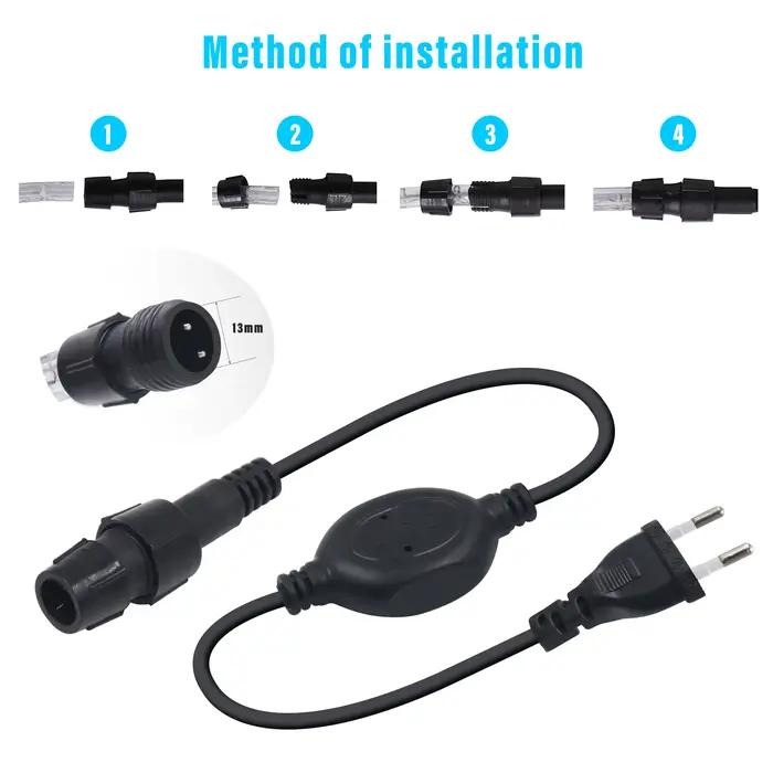 Prise d'alimentation 220V 230V 110V 8 Modes Prise EU Couleur Noir Blanc Bleu Or Pour Panneaux de Néon Ronds Occasions Spéciales