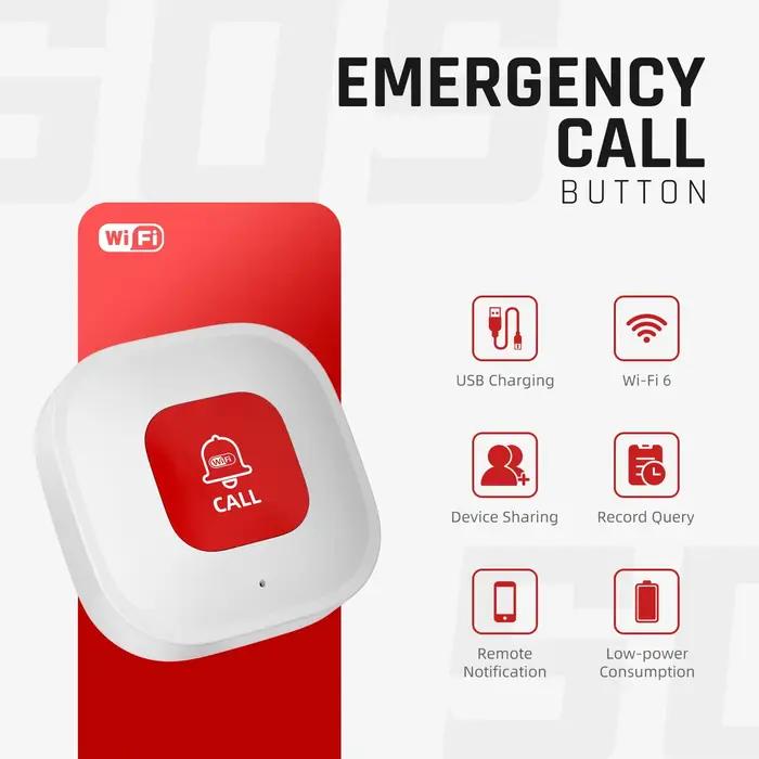 ACJ WiFi bouton d'appel d'urgence intelligent TUYA SOS soignant téléavertisseur téléphone alerte transmetteur