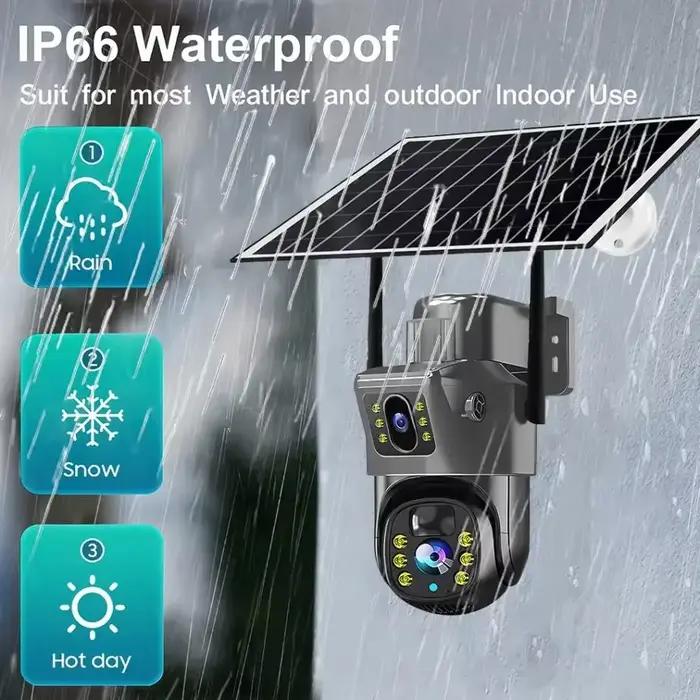 2026 extérieur 4K 8MP caméra solaire sans fil 4G Sim double objectif Wifi IP PIR HD