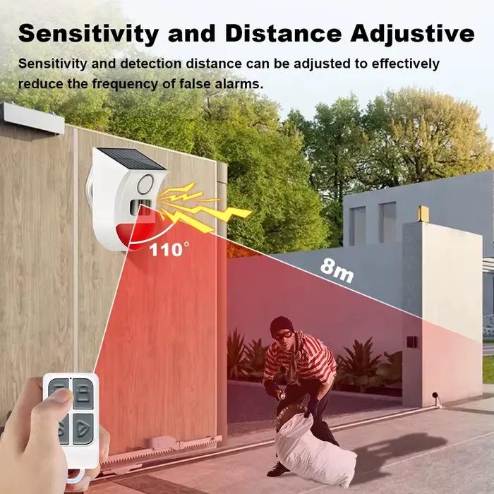 Alarme solaire Tuya WiFi 2-en-1 avec détecteur de mouvement 120 dB