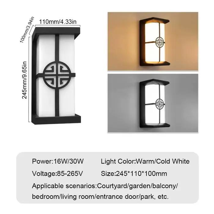 Capteur de mouvement mur LED lumière 16W intérieur et extérieur étanche IP66 porche applique maison