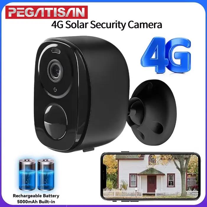 Caméra de sécurité solaire 4G 5MP 2K HD sans fil extérieure avec vision nocturne couleur