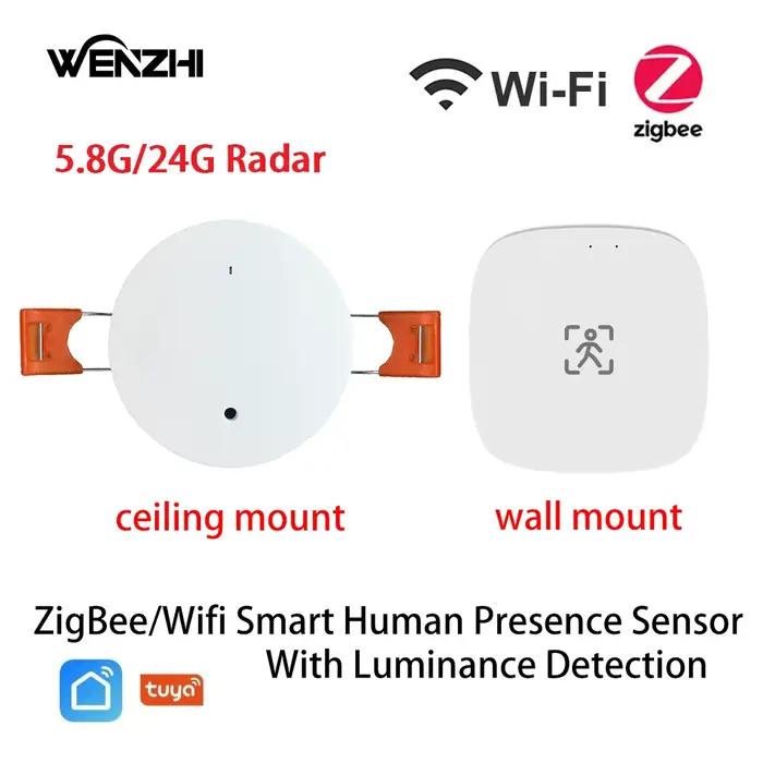 Wifi MmWave capteur de mouvement de présence humaine avec détection de Luminance/Distance 5/110/220V Tuya vie