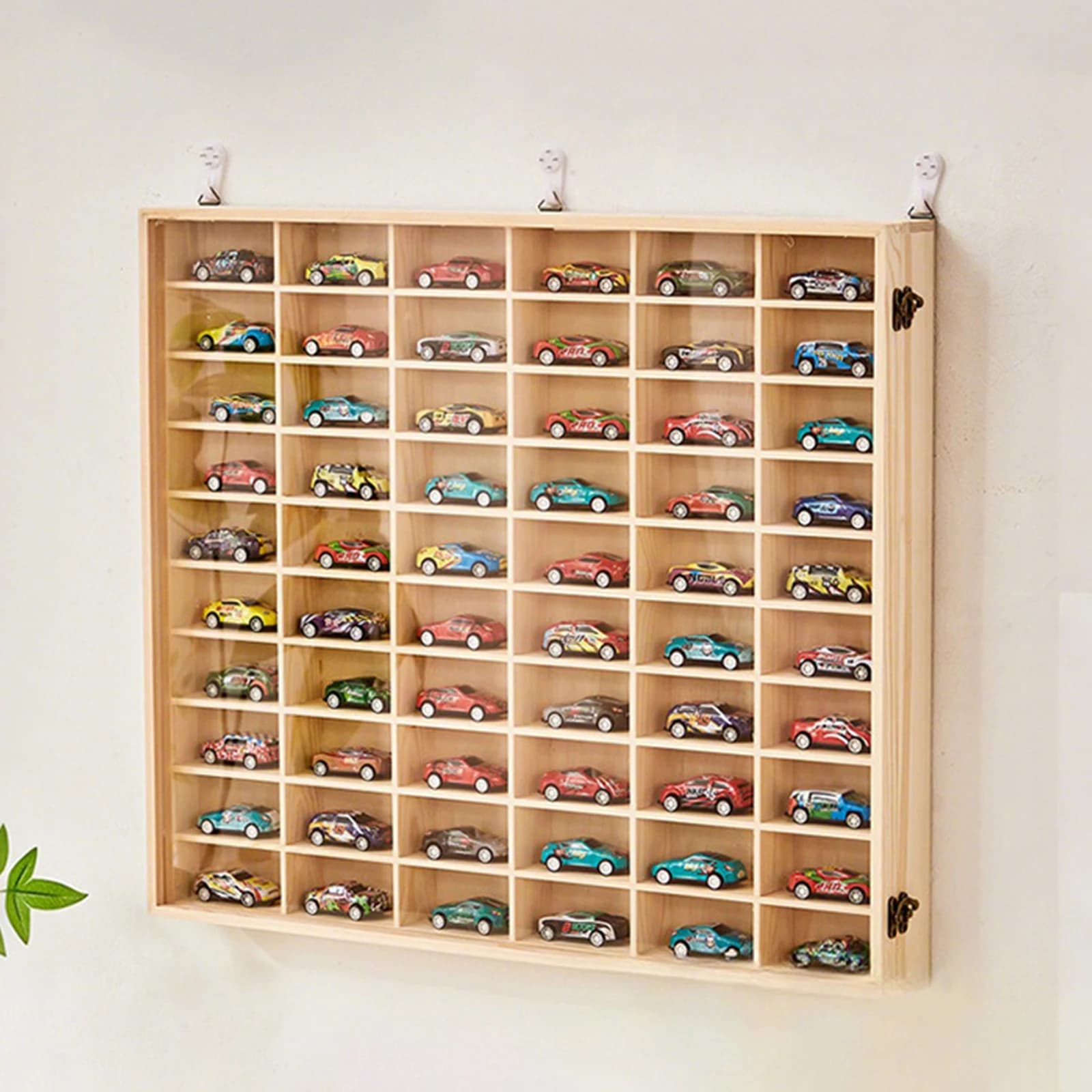 Présentoir de voiture jouet en bois, organisateur mural multifonctionnel en bois, support de rangeme