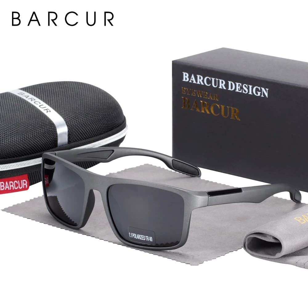 BARCUR marque lunettes de soleil hommes TR90 cadre ultraléger polarisé Vintage lunettes de soleil po