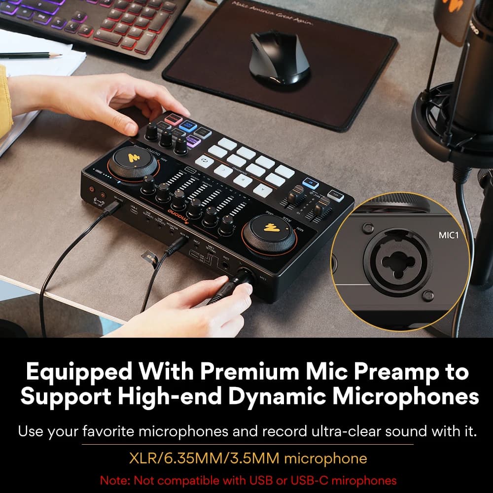 Carte son Maonocaster AME2, interface audio Maonocaster, équipement de podcast, mixeur tout-en-un po