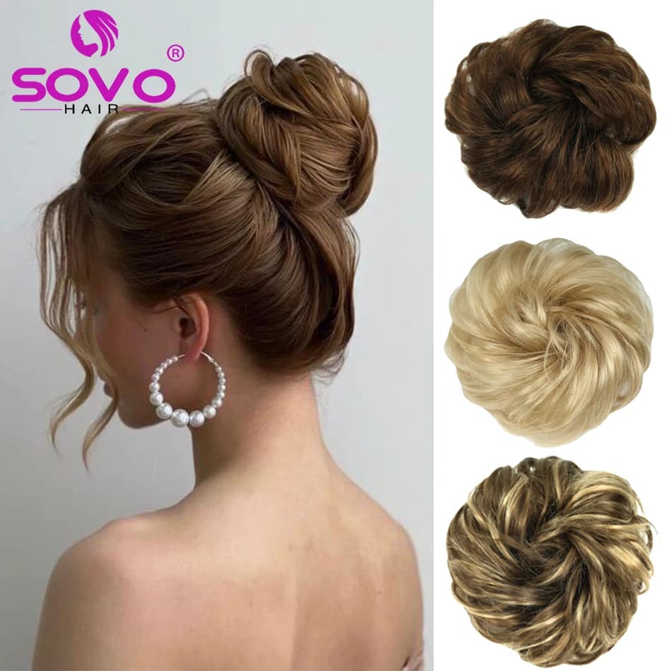 100% cheveux humains chignon vrais cheveux chignon Extensions cheveux naturels brun cheveux désordre