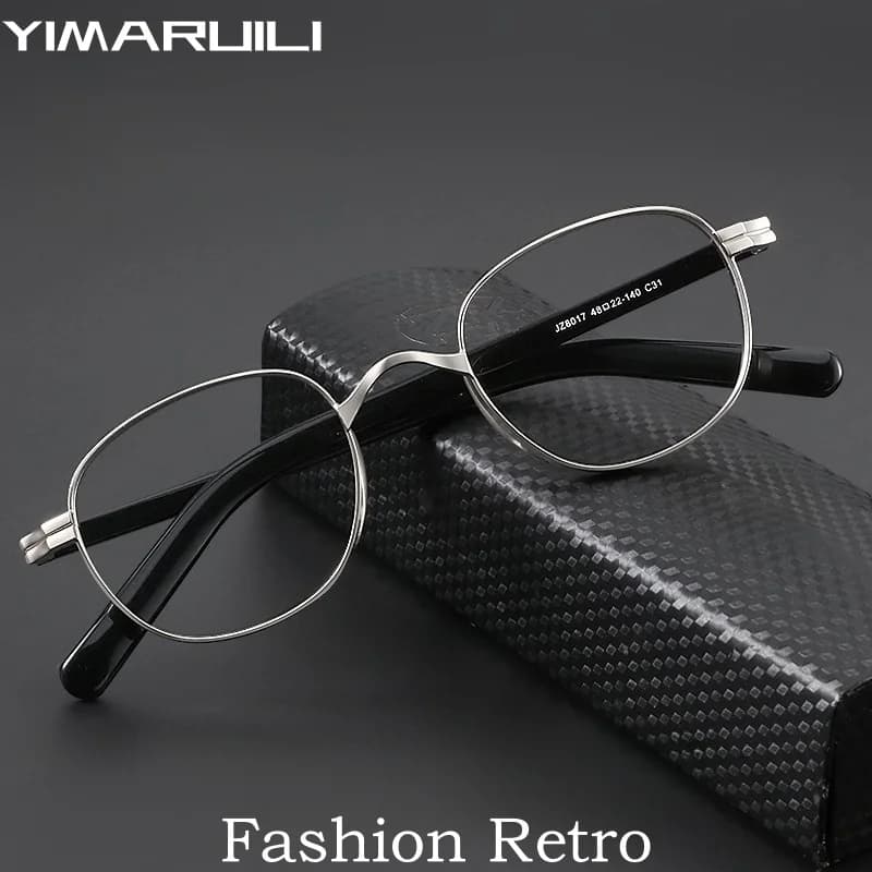 YIMARUILI mode tendance acétate titane lunettes rétro rond à large bord conception optique Prescript