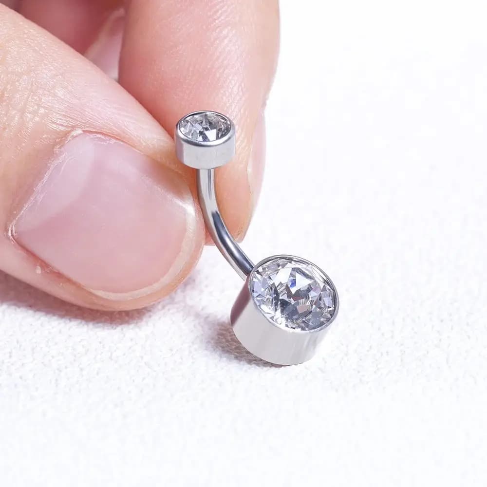 5/10 pièces anneau de nombril en titane 14G 6mm 8mm 10mm 12mm bijoux de perçage de ventre avec zirco