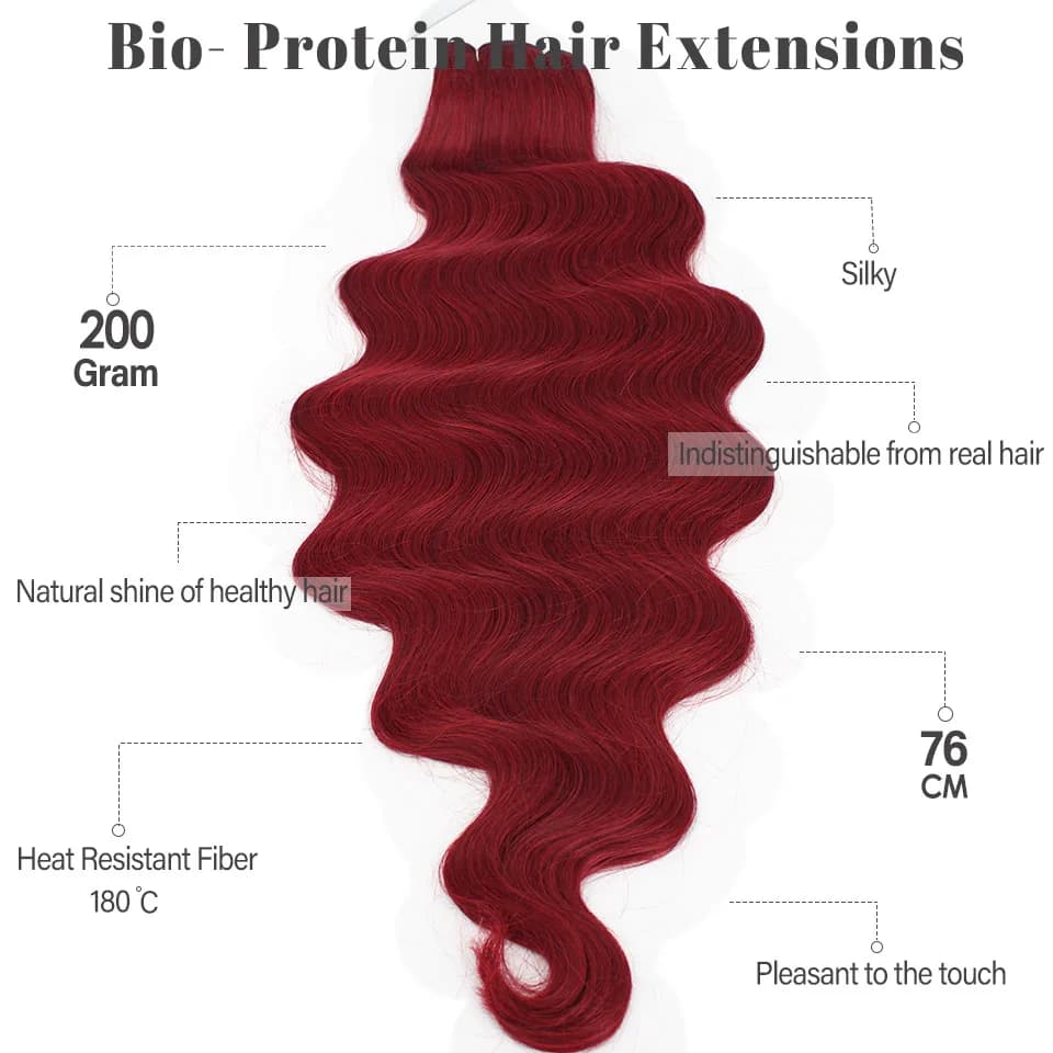 Mèches synthétiques Body Wave colorées 613, Extensions capillaires naturelles blondes Piano, queue d