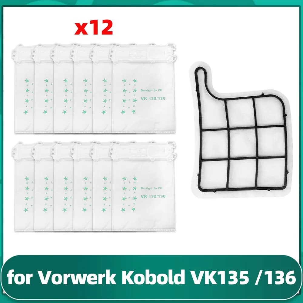 Sac à poussière pour aspirateur Vorwerk Kobold VK135 /136, filtre de Protection du moteur, accessoir