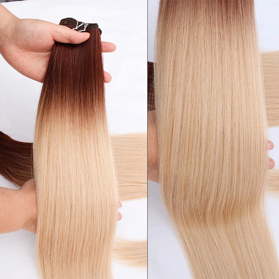 Tissage en lot synthétique lisse Bio-Protein, Extensions capillaires synthétiques lisses en Fiber ré