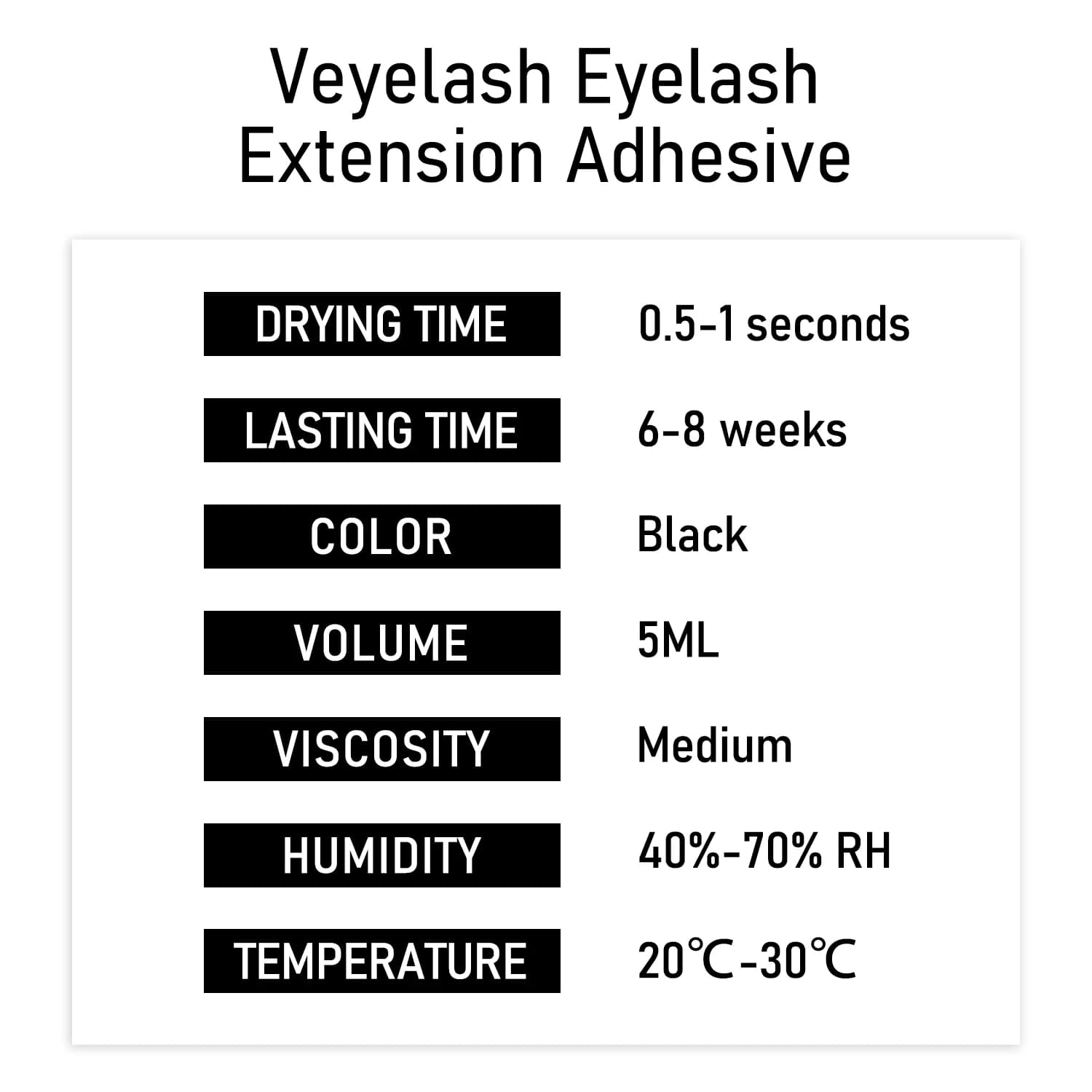 Veyes Inc Extensions de cils colle expédition des articles américains Veyelash colle à cils Extra fo