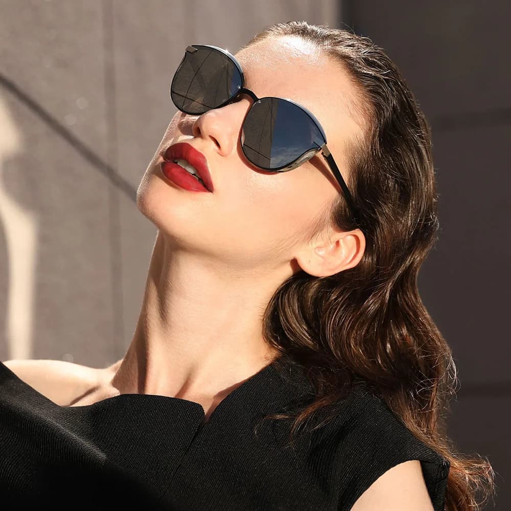 Lunettes de soleil polarisées de luxe BARCUR femmes lunettes de soleil rondes lunettes de soleil fem