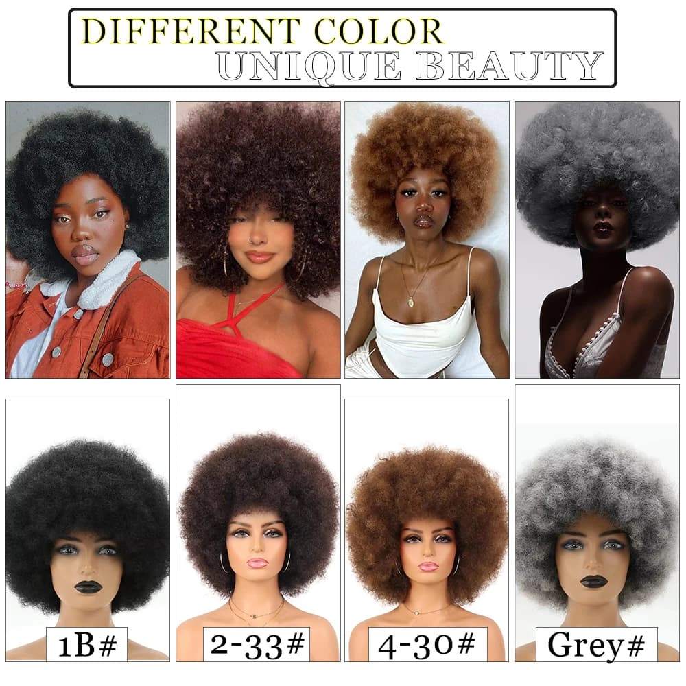 Perruque synthétique Afro bouclée et crépue pour femmes, perruques bouffantes noires et douces des a