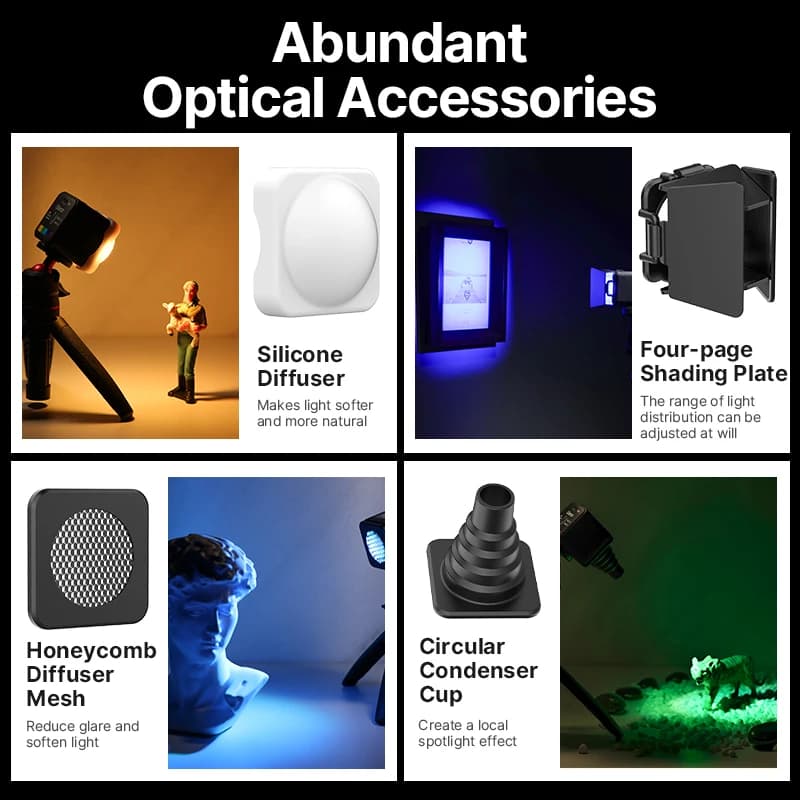 Lampe vidéo Ulanzi L2 RVB Mini COB 360 ° Lumière magnétique polychrome avec diffuseur pour apparei