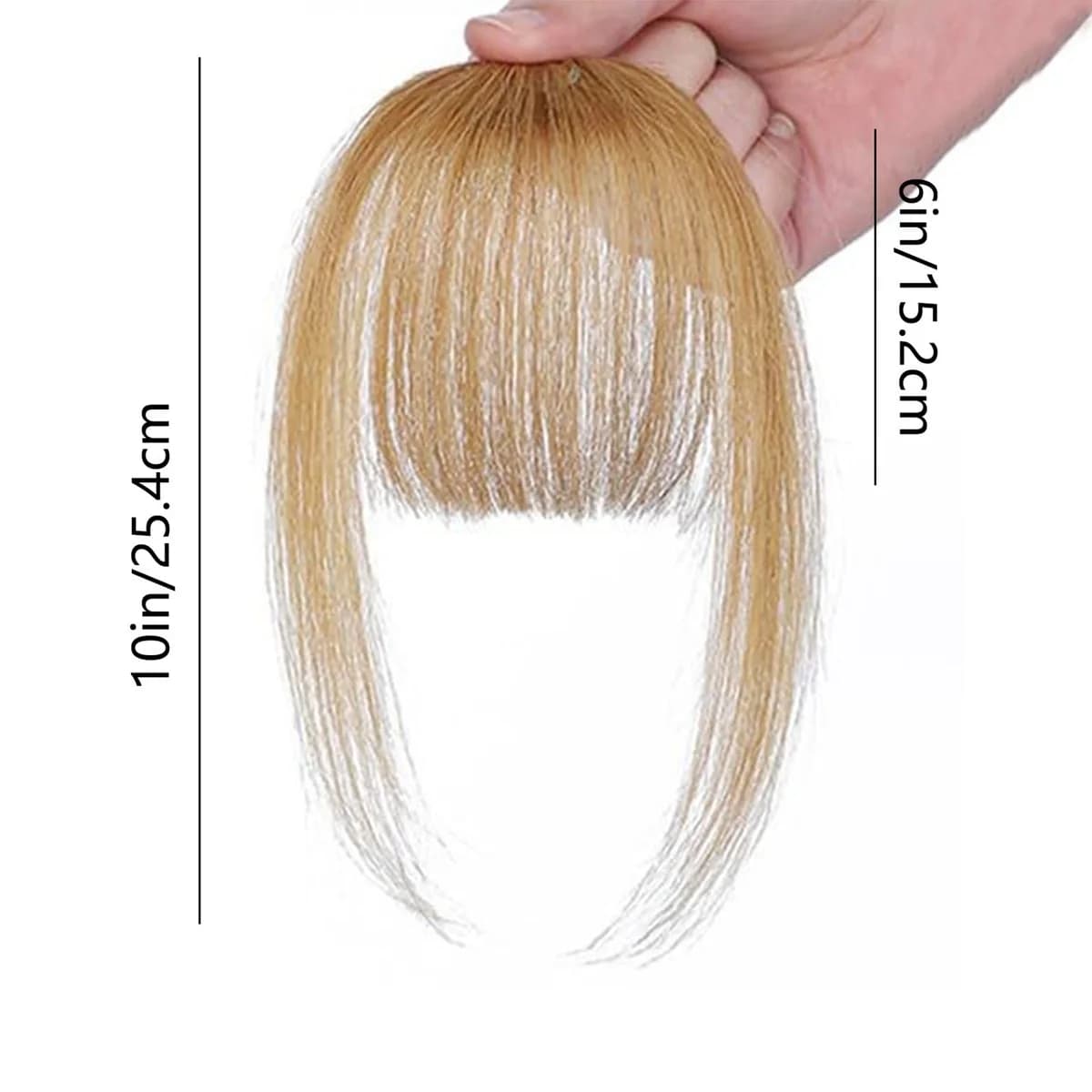 Frange française vaporeuse de cheveux humains avec des tempes, accessoires pour cheveux à frange inc