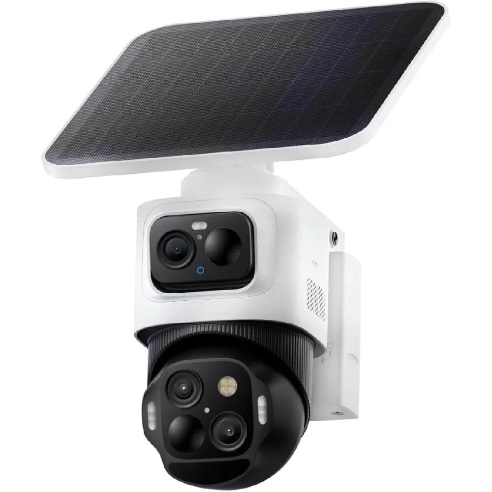 Caméra solaire 4K sans fil pour extérieur, triple objectif, caméra bullet-PTZ 360° °   Vision noctur