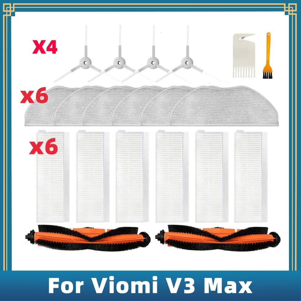 Pour Xiaomi Viomi V3 Max Robot aspirateur brosse latérale principale filtre Hepa vadrouille chiffon 
