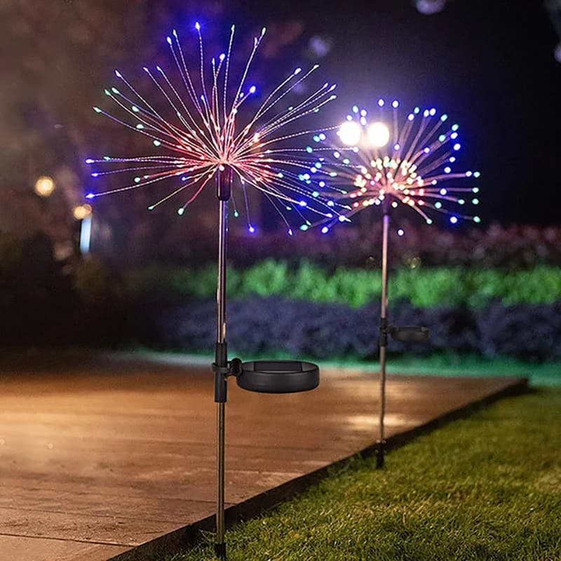 1 paquet de feux d'artifice solaires pour l'extérieur, éclairage de vacances, lumières de feu d'arti